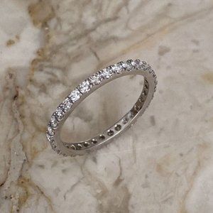 14K White Gold Diamond Eternity Band